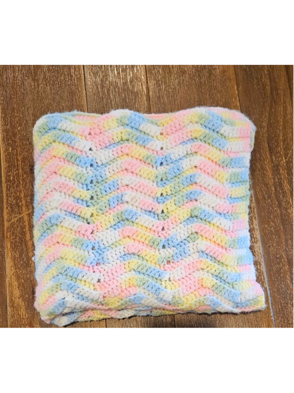 Unbranded Handmade Baby Blanket & Throw One Size Pink Blue Yellow White Chevron